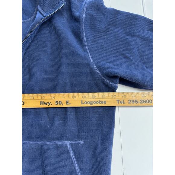 Tommy Bahama Jacket Men Large Blue Solid Full Zip Logo Pockets Knit Adult L - Picture 5 of 6